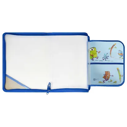 Папка для труда А4 "ГЛОБУС" 32,8*22,8см, пластиковая, молния с 3х сторон, внутр.блок для канц.принадлежностей - фото 6