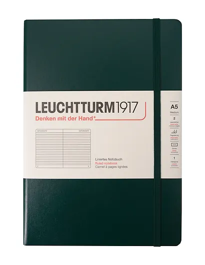 Книга для записей A5, 125 листов в линейку "Medium", твердая обложка, Зеленый лес, Leuchtturm1917 - фото 1