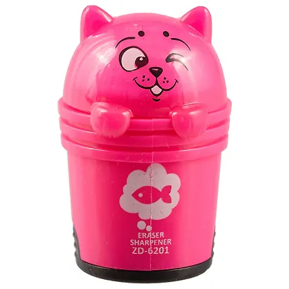 Точилка с ластиком «Кот в корзинке», 6 x 3.5 см - фото 1