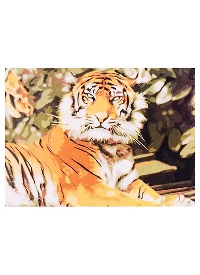 Холст с красками по номерам 22х30см ТМ Рыжий кот Тигр в джунглях (13цв) HS103A - фото 1
