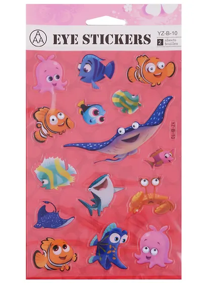 Наклейки-глазастики морские животныеYZ-B-10 и животные - фото 2