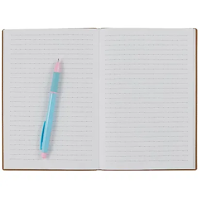 Книга для записей А5 80л лин. "Work book. No 4" иск.кожа, инт.переплет, тиснение фольгой, инд.уп. - фото 3