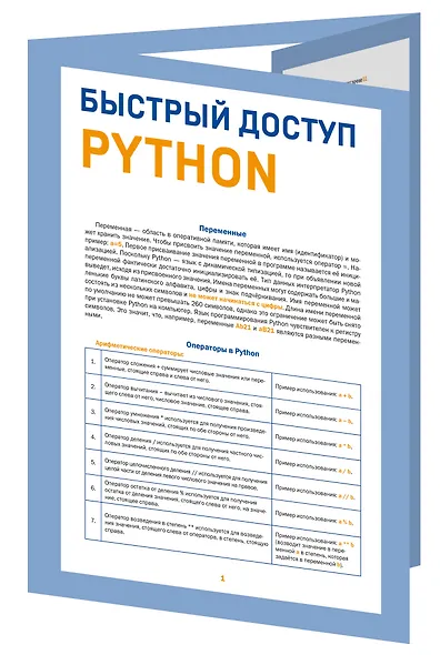 Быстрый доступ. Python: советы, функции, подсказки. Шпаргалка-буклет для начинающих (215х285 мм, 6 полос компактного буклета в европодвесе) - фото 3