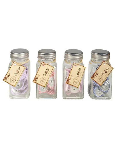 Пуговки в клетку ассорти в стекл. банке с тэгом (S20487527-16) - фото 2