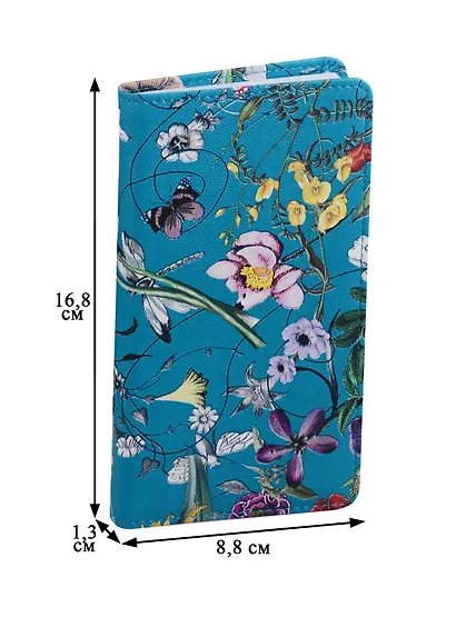 Записная книжка А6 96л 90*160 "Butterfly" цвета морской волны, съем. обл. из ткани, In Folio - фото 3