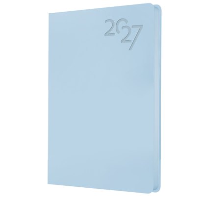 Ежедневник дат. 2027г. А6 176л "Soft Touch" голубая матча, иск.кожа, интегр.переплет, тонир.блок, скругл.углы, ляссе, инд.уп - фото 1