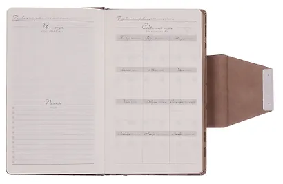 Ежедневник недат. А5 160л "Винченцо" бежевый, кожзам, тв.переплет, металл.шильд, блинт.тиснение, офсет, справ.мат-лы, закругл.углы, ляссе, инд.уп - фото 4