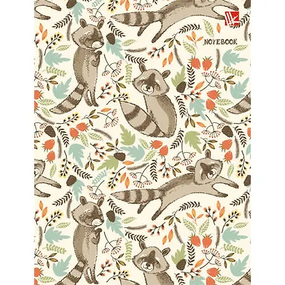 Записная книжка, Эксмо А6 (110*145) 48л. Книги для записей Веселые еноты (детская) твердая обложка с поролоном - фото 1