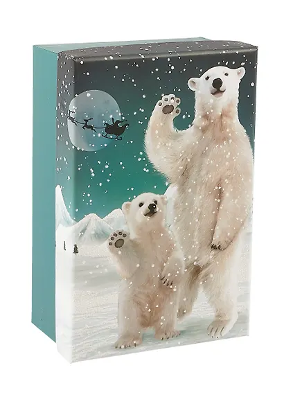 Коробка подарочная "Мишки" НГ, 18*12*7, картон - фото 1