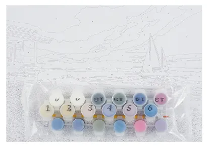 Кпн-273 Картина по номерам на картоне 20*28,5 см "Парус на закате" - фото 2