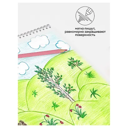 Карандаши цветные 12 цветов, квадратные, заточенные., в металлическом пенале, Гамма - фото 6