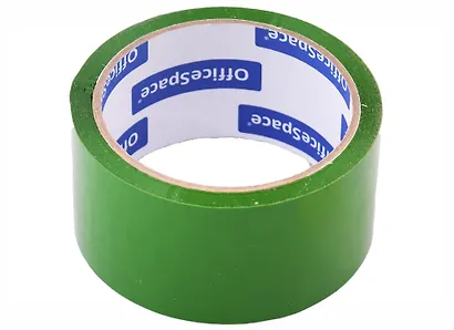 Клейкая лента 48мм*40м упаковочная OfficeSpace зеленая - фото 1