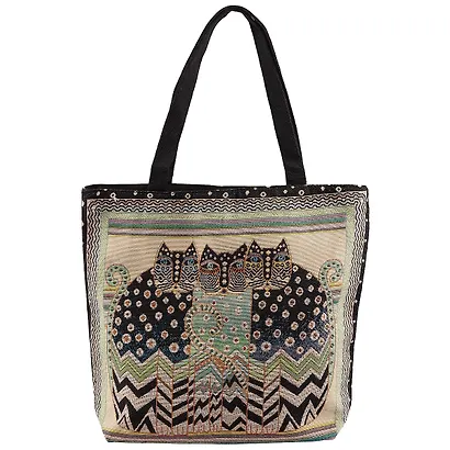 Сумка-шоппер на молнии Три кота Зигзаг (40х40) (текстиль) - фото 1