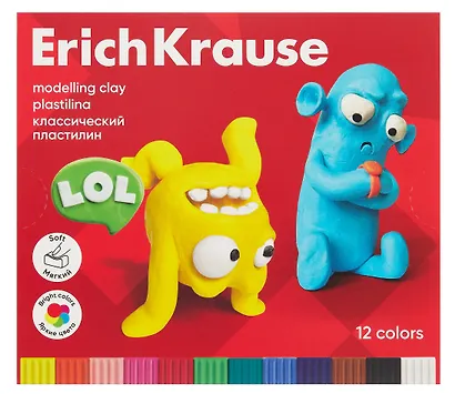 Пластилин 12 цветов 216г "Jolly Friends", Erich Krause - фото 1