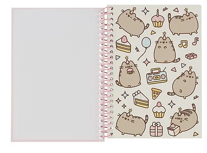 Книга для записей А5 48л "Pusheen" евроспираль, с  подвеской - помпоном, с наклейками - фото 3