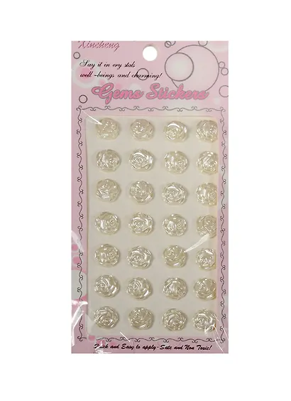 Наклейки ЗD розы молочные, 28 шт, 1.2 см - фото 1