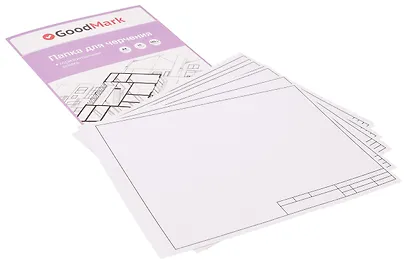 Папка для черчения А4 10л рамка горизонтальная, 180г/м2, GoodMark - фото 4