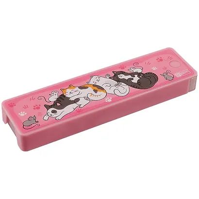 Пенал школьный "Коты и мыши" 20*5,5*2,2 см, пластмассовый - фото 1