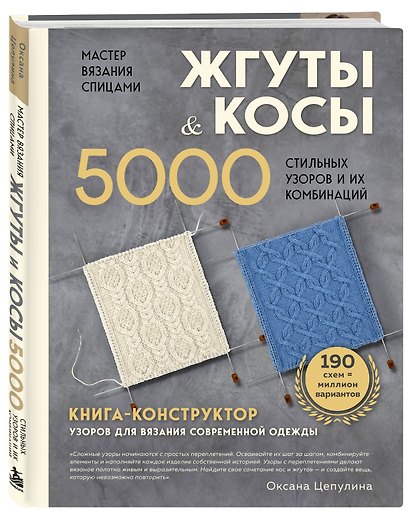Мастер вязания спицами. ЖГУТЫ и КОСЫ. 5000 стильных узоров и их комбинаций. Книга-конструктор - фото 3