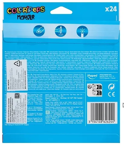Карандаши цветные «Color'Peps Monster», Maped, 24 цвета - фото 5