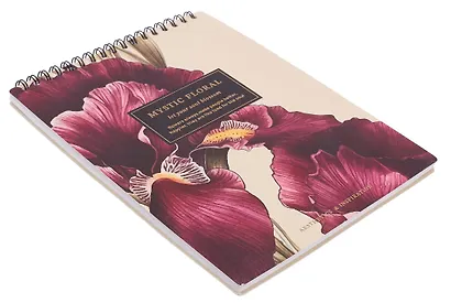 Блокнот А5, 80 листов в клетку, "Blossom. Irises on black", на спирали - фото 2