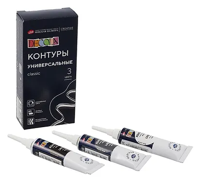 Контуры акриловые 03цв "Decola" 18мл, универсальные, к/к, ЗХК - фото 2