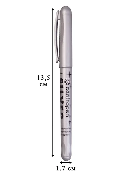 Маркер перманентный Centropen, серебряный - фото 4