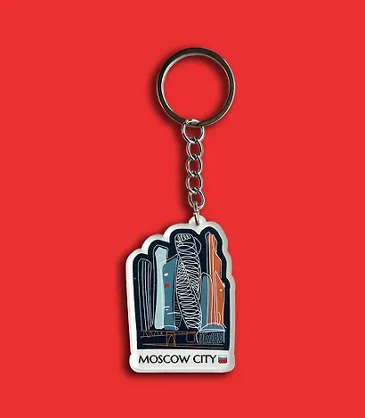 Брелок Москва Сити (Москва) (5х5) (KCH00-MSK0034-A-EN) - фото 1