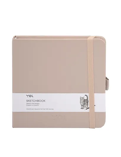 Скетчбук 12*12 80л "Yoi" латте, 140г/м2, слоновая кость, тв.обл., Yoi - фото 1