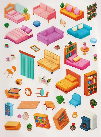 Творческий блокнот Румбокс "Дом твоей мечты". Более 250 няшных наклеек - фото 4