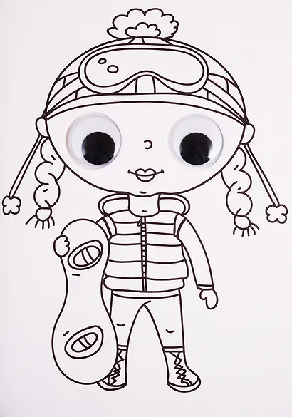 Раскраска с глазками. Девочка - фото 5