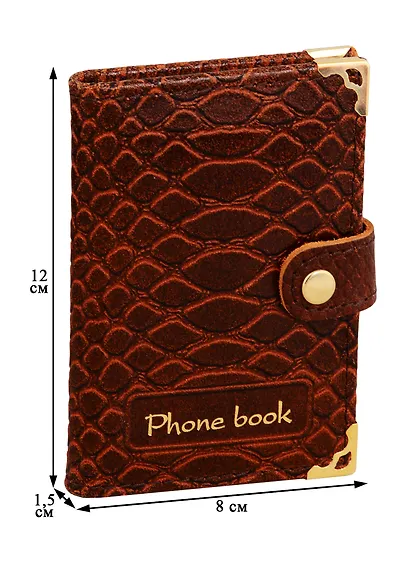 Алфавитная книга на кнопке Lezar А7+, 64 листа, коричневая - фото 3