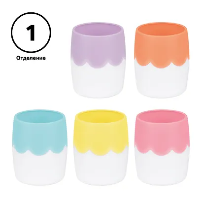 Стакан для пишущих принадлежностей двухцветный пластик, ассорти, Стамм - фото 2