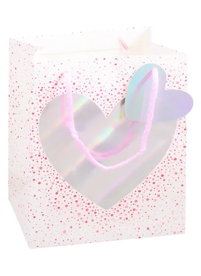 Пакет А5 23*18*10 Magic Hearts жен., бум.мат.ламинат, голография, ассорти - фото 3