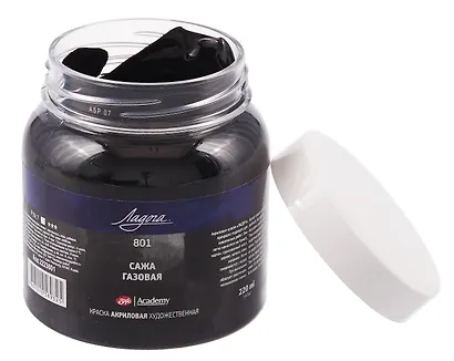 Краска акриловая "Ладога" сажа газовая, 220мл, ЗХК - фото 2