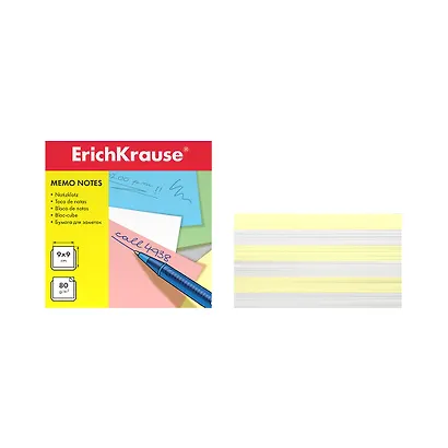 Блок-куб 90*90*50 белый/желтый, ErichKrause - фото 2