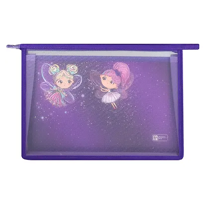 Папка для уроков труда А4 "ФЕЕЧКИ" пластик, 33*23см, молния, внутр.разделитель, эласт.держатели для канц.принадлежностей, УФ-печать - фото 3