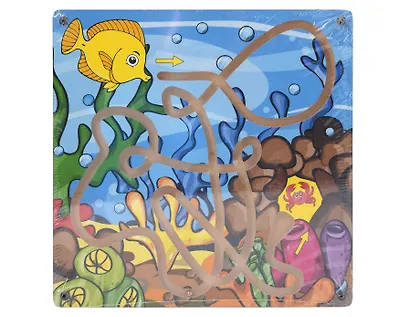 Игрушка развивающая, Лабиринт с шариком Рыбка и краб - фото 1