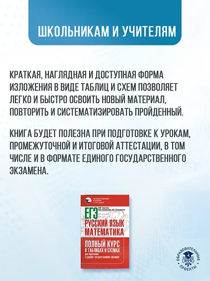 ЕГЭ. Русский язык и математика. Полный курс в таблицах и схемах для подготовки к ЕГЭ - фото 4