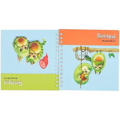 Скетчбук 195*195 80л "Авокадо" белый офсет, 100г/м2, тв.обложка, гребень - фото 3