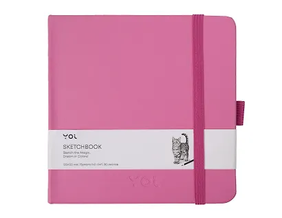 Скетчбук 12*12 80л "Yoi" фуксия, 140г/м2, слоновая кость, тв.обл., Yoi - фото 1