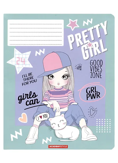 Тетрадь в клетку Academy Style, "Крутые девчонки", 24 листа - фото 1