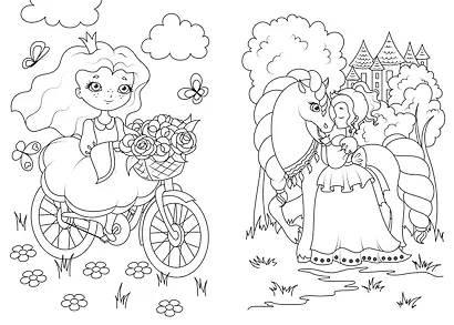 Принцесса. Раскраска - фото 3