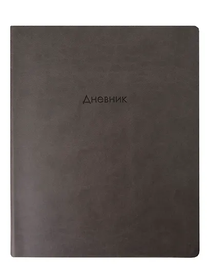 Дневник шк. "Block", серый, иск.кожа, интегр.переплёт, блинт.тиснение, ляссе - фото 1