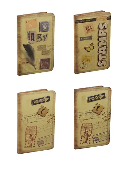 Записная книжка А6 40л с наклееными картинками, ассорти,Haich - фото 1