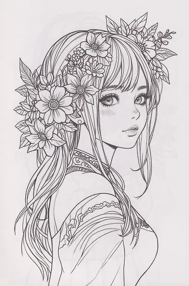 Раскраска. Девушки. Flower Girls - фото 2