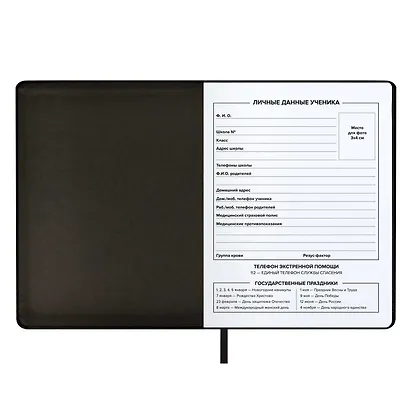 Дневник шк. "Надпись кот" кожзам, тв.переплёт, тиснение фольгой, пантон, одно ляссе, закругл.углы - фото 4