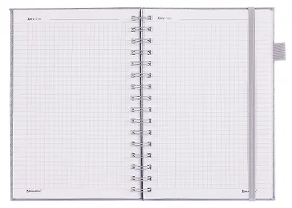 Книга для записей А5 80л кл. "Calipso" серый, иск.кожа, резинка, гребень - фото 6