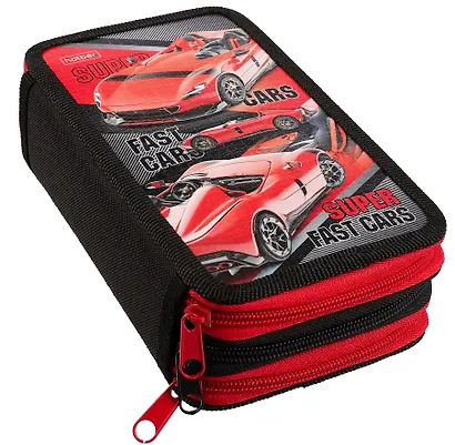 Пенал 3отд. "Red Car" 19*11см, молния, глянц.ламинация, таблица умножения, инд.уп. - фото 4