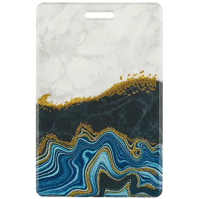 Чехол для карточек Мрамор серый с черным (глиттер) (ДГ2020-258) - фото 1